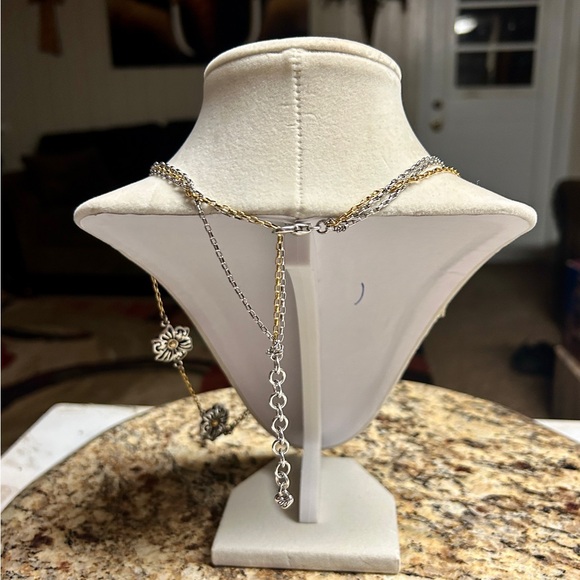 Brighton • Shadow Garden • Flower • Gold/Silver • Triple Strand Chain • Necklace - Picture 15 of 16